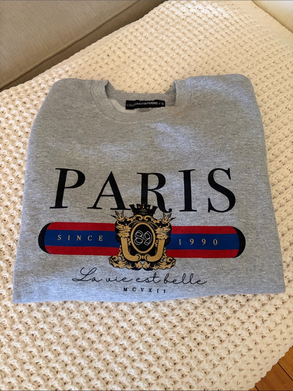 Vici Gray "Paris" Graphic Sweatshirt
